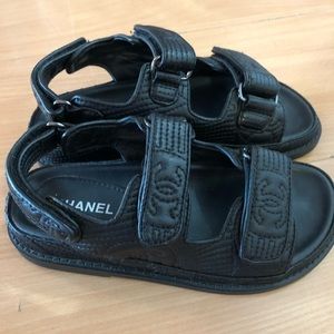 Chanel sandals size 5 black